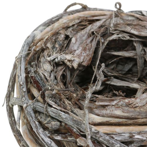 Floristik24 Easter nest made of twigs nature, washed white Ø13cm 3pcs