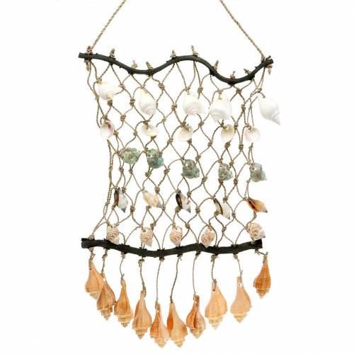 Floristik24 Deco net to hang up with natural shells 25×45cm