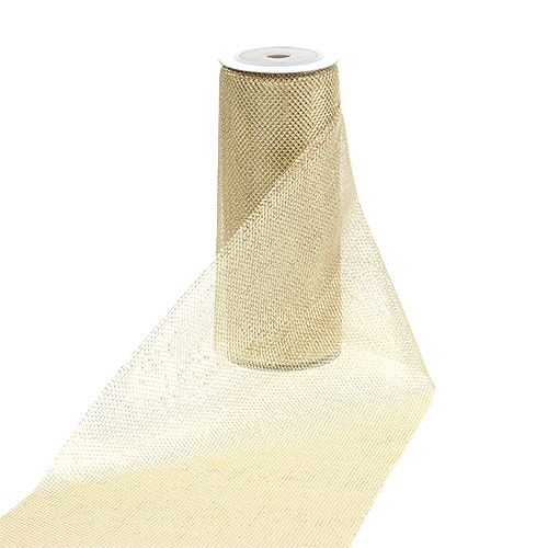 Floristik24 Mesh fabric gold with glitter 15cm 5m