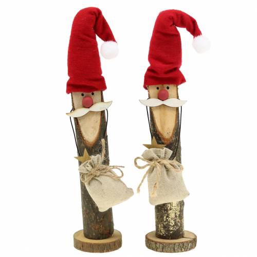 Floristik24 Deco Santa Claus wood 21cm 2pcs