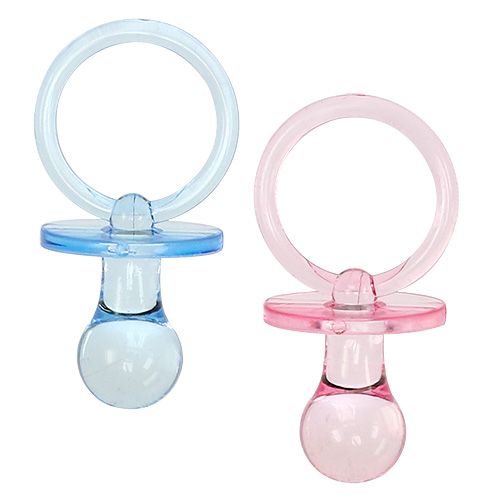 Floristik24 Deko Pacifier Blue, pink ass. 7cm 8pcs