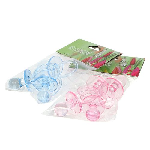 Floristik24 Deko Pacifier Blue, pink ass. 7cm 8pcs