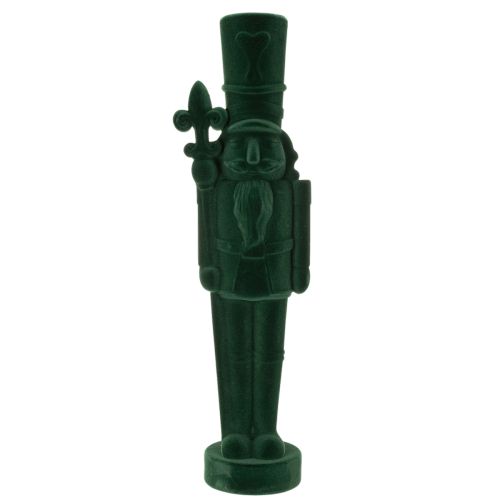 Flocked Nutcracker Standing Figurine 77 cm Dark Green Indoor Decoration | Floristik24.co.uk