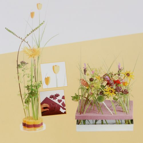 Floristik24 Floral foam designer panels, yellow 34.5cm × 34.5cm, 3pcs