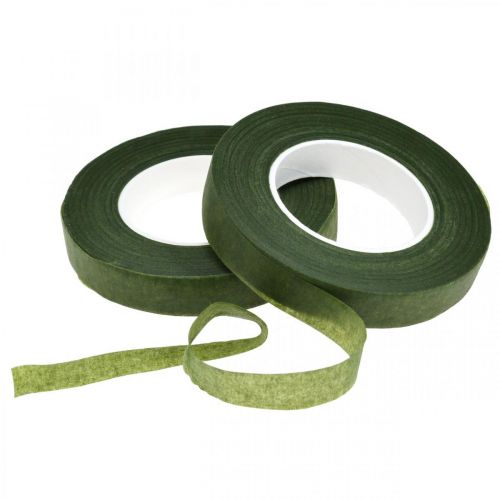OASIS® Flower Tape, self-adhesive flower tape, moss green W13mm L27.5cm 2 pcs