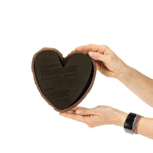 OASIS® Renewal® Biolit® Floral Foam Heart, 18 cm, Brown, Pack of 2 | Floristik24.co.uk