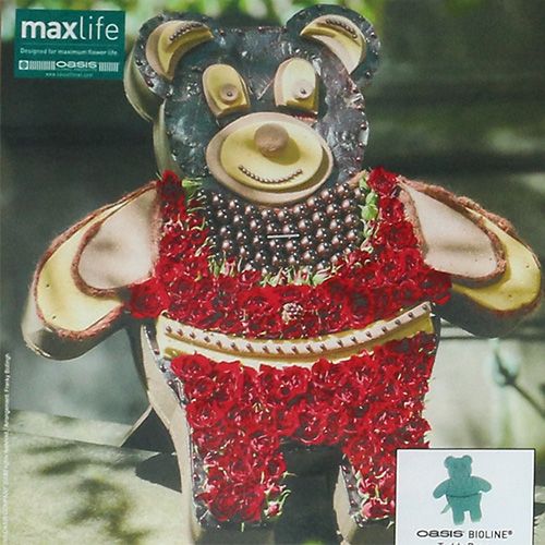 Product Floral foam figure teddy with stand 48.5cm x 42cm H5cm 1 pc