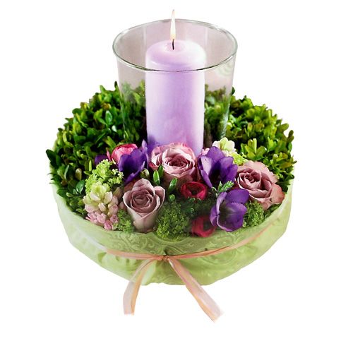 Product Floral foam ring with pad for arrangement green Ø24cm 2pcs
