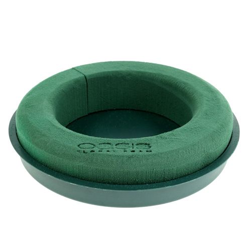 Product Floral foam ring with bowl green Ø30cm H4.5cm 2 pcs