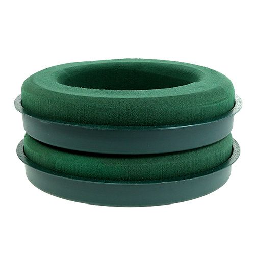 Product Floral foam ring with bowl green Ø30cm H4.5cm 2 pcs