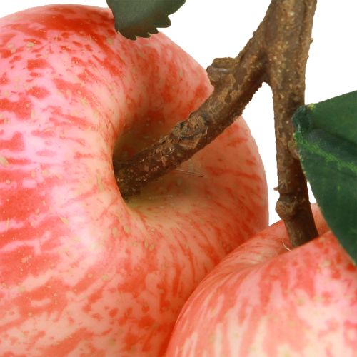Product Fruit decoration apple artificial 2 red apples on branch 13cm 3pcs