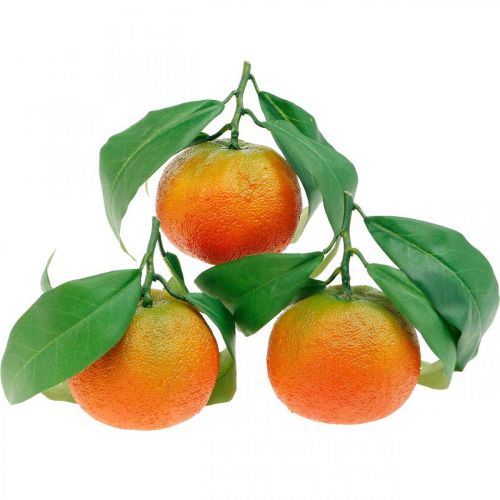 Floristik24 Decorative fruits, oranges with leaves, artificial fruits H9cm Ø6.5cm 4pcs