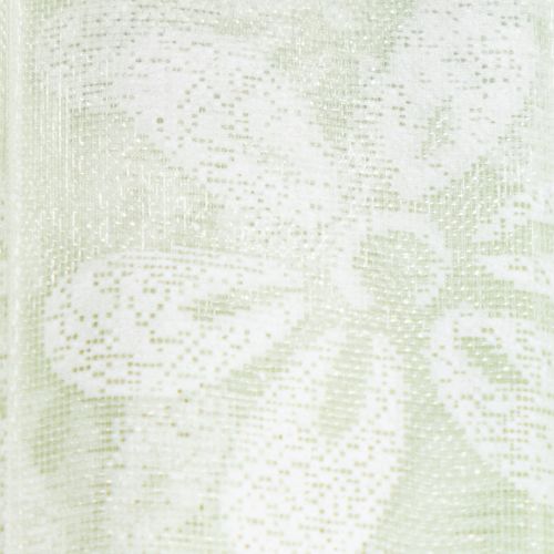 Product Organza ribbon, floral, gift ribbon, green, 25mm, 18m