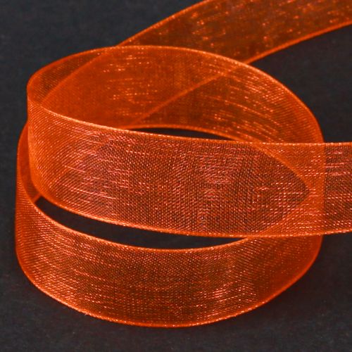 Product Organza ribbon gift ribbon orange ribbon selvedge 15mm 50m