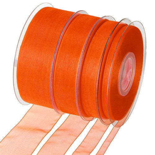 Organza ribbon gift ribbon orange ribbon selvedge 50m