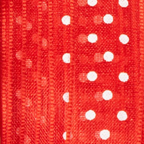 Product Ribbon with polka dot pattern for versatile seasonal gift wrapping, 1.5cm wide, 20m long