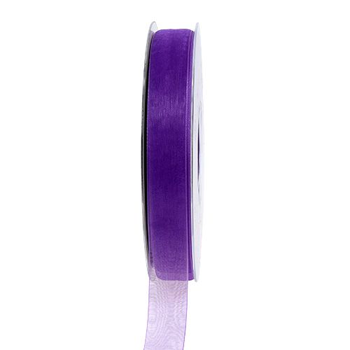 Organza ribbon with selvedge 1.5cm 50m medium purple