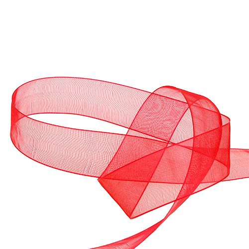 Product Organza ribbon with selvage 2.5cm 50m red