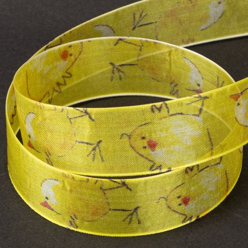 Product Organza ribbon with chick gift ribbon yellow 25mm 20m