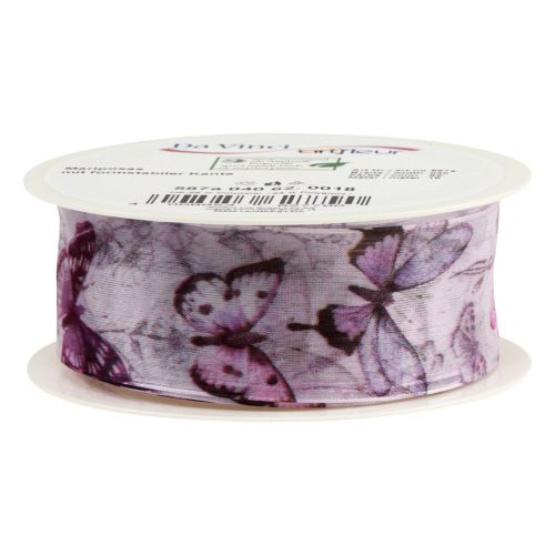 Product Organza ribbon chiffon ribbon butterflies purple 40mm 18m