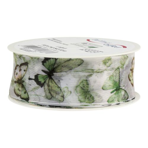 Product Organza ribbon chiffon ribbon butterflies green 40mm 18m