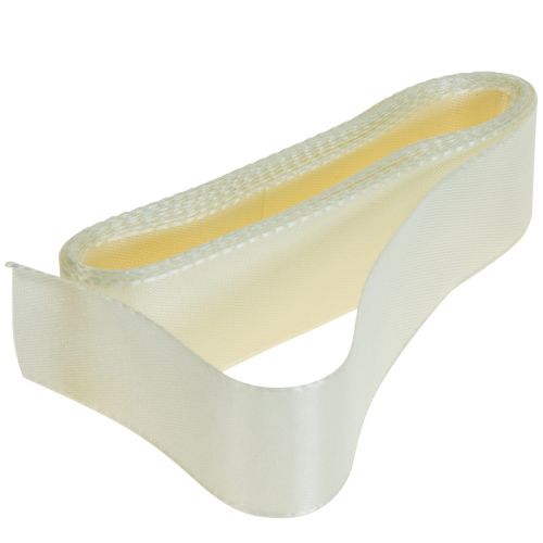 Floristik24 Deco ribbon gift ribbon cream ribbon selvedge 25mm 3m