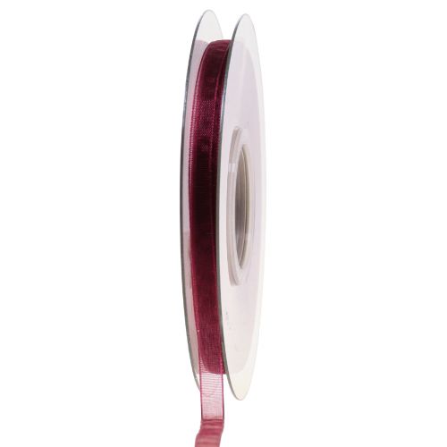 Floristik24 Organza ribbon Bordeaux nylon ribbon 6mm 50m