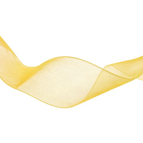 Product Organza ribbon gift ribbon yellow ribbon selvedge 40mm 50m