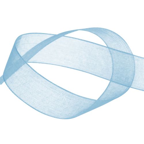 Floristik24 Organza ribbon gift ribbon light blue ribbon blue selvedge 6mm 50m