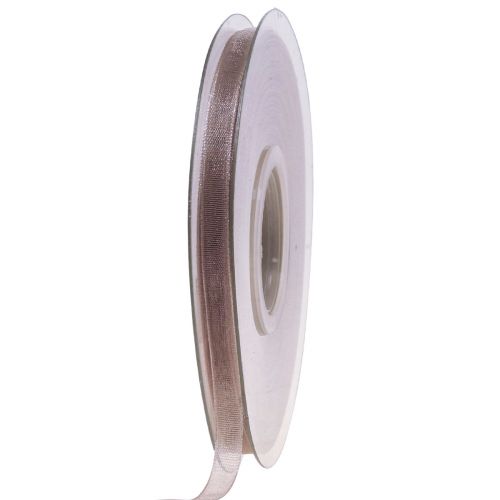 Organza ribbon gift ribbon beige ribbon woven edge taupe 6mm 50m