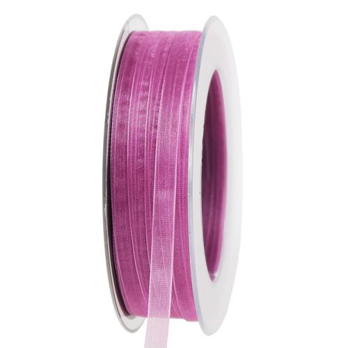 Floristik24 Organza ribbon eggplant 7mm 50m