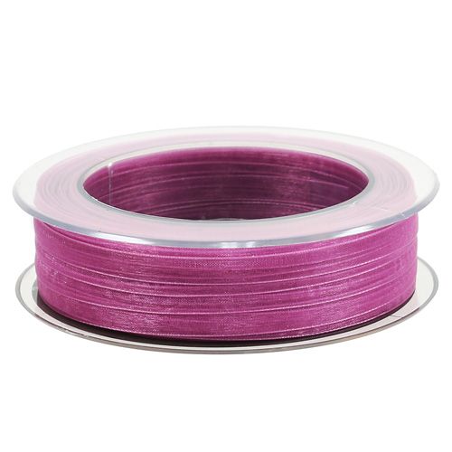 Floristik24 Organza ribbon eggplant 7mm 50m