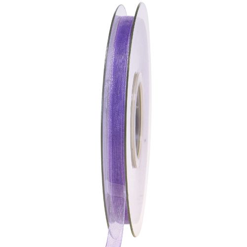Floristik24 Organza ribbon gift ribbon purple ribbon selvedge 6mm 50m