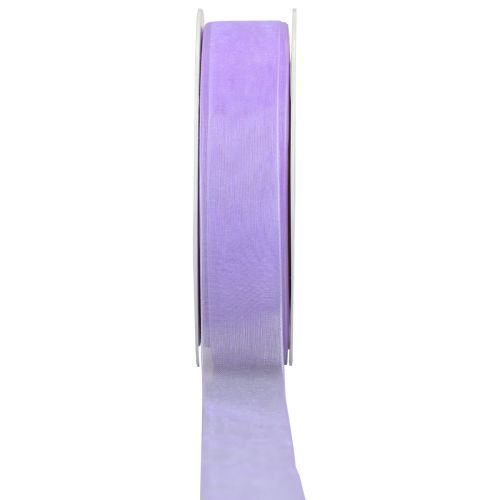 Floristik24 Organza ribbon with selvedge 2.5cm 50m medium purple