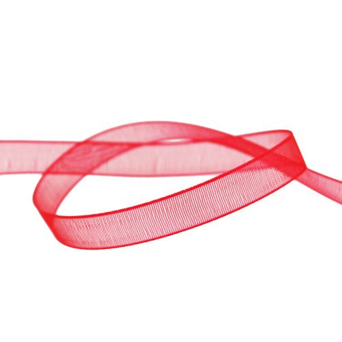 Product Organza ribbon with selvedge red 7mm 50m