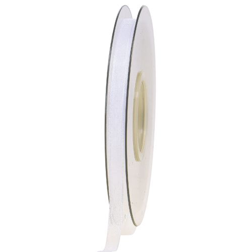 Organza ribbon gift ribbon white ribbon selvedge 6mm 50m