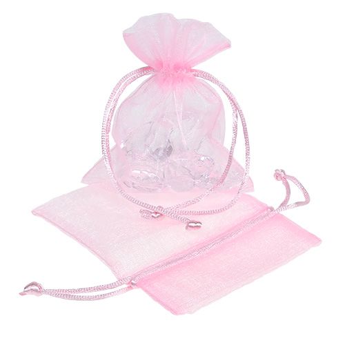 Floristik24 Organza bag pink 12x9cm 10p