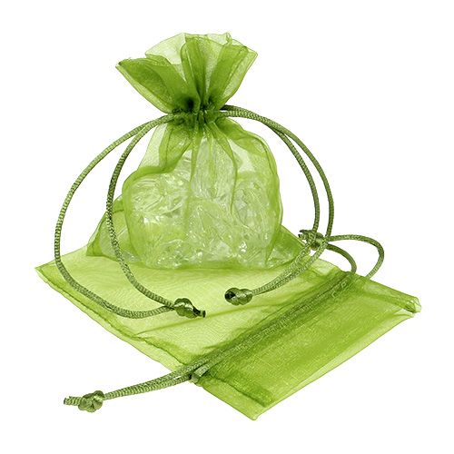 Floristik24 Organza bags green 12cm x 9cm 10p