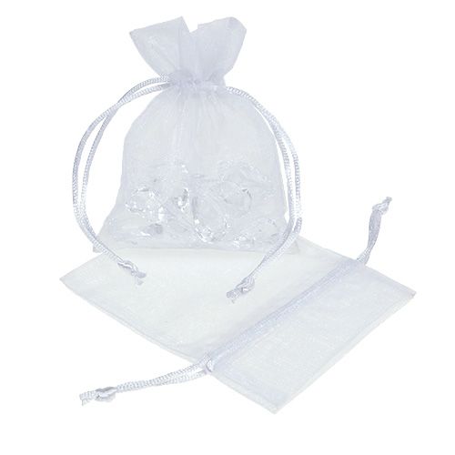 Floristik24 Organza bag white 12x9cm 10p