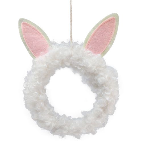 Easter decoration decorative ring rabbit ears door decoration white Ø13cm 4pcs