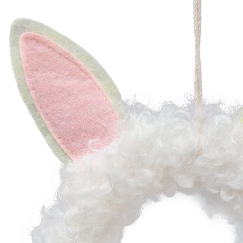 Product Easter decoration decorative ring rabbit ears door decoration white Ø13cm 4pcs