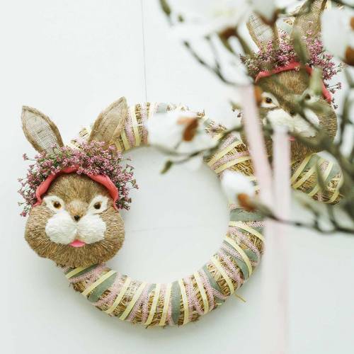 Product Easter Decoration Bunny Head for Hanging Straw H51cm