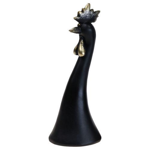 Product Easter decoration chicken decoration rooster black gold Ø9cm H29cm