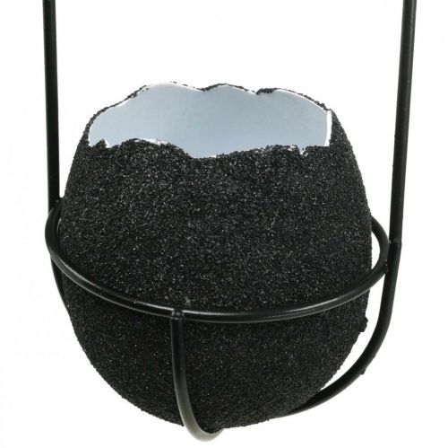 Product Easter decoration for hanging, eggshell for planting, spring decoration black/white H24cm 4 pcs