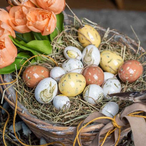 Product Easter decoration for hanging Easter egg motifs white, yellow, brown assorted 6 pieces