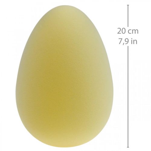 Product Easter egg decoration egg light yellow plastic flocked 20cm