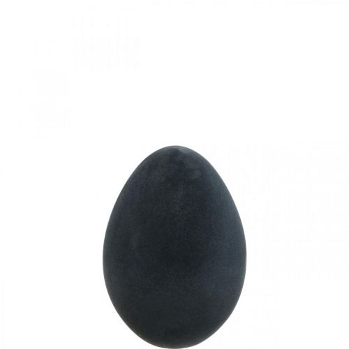 Floristik24 Easter egg decoration egg black plastic flocked 20cm
