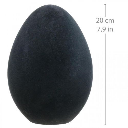 Product Easter egg decoration egg black plastic flocked 20cm