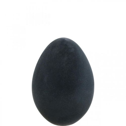 Easter egg plastic decoration egg black flocked 25cm