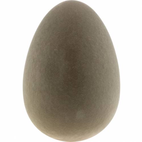 Floristik24 Easter egg 40cm gray decorative egg flocked Large Easter decoration